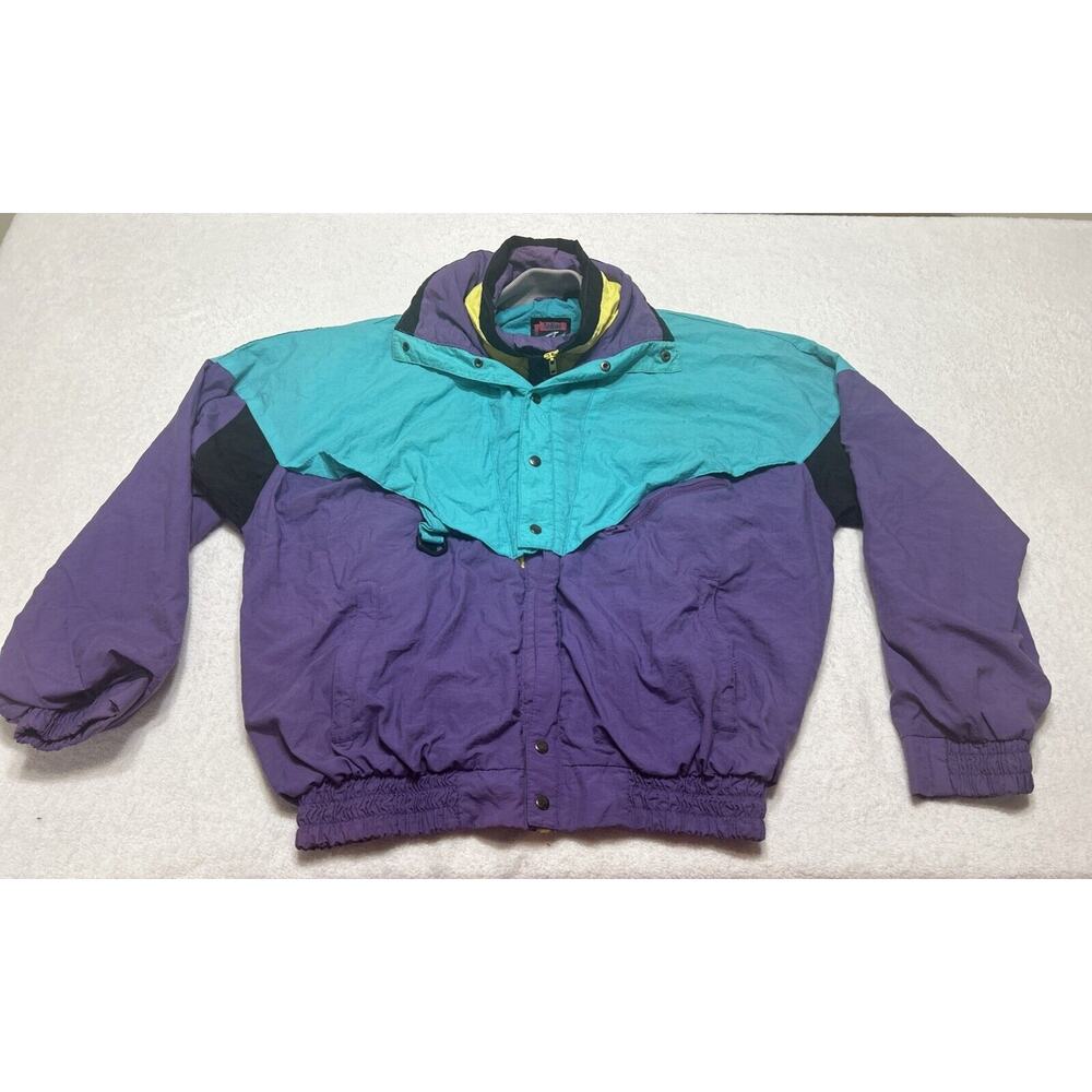 Deadstock Vtg 90s Salem Cigarettes Mens Large Spell Out Hooded Waterproof Jacket